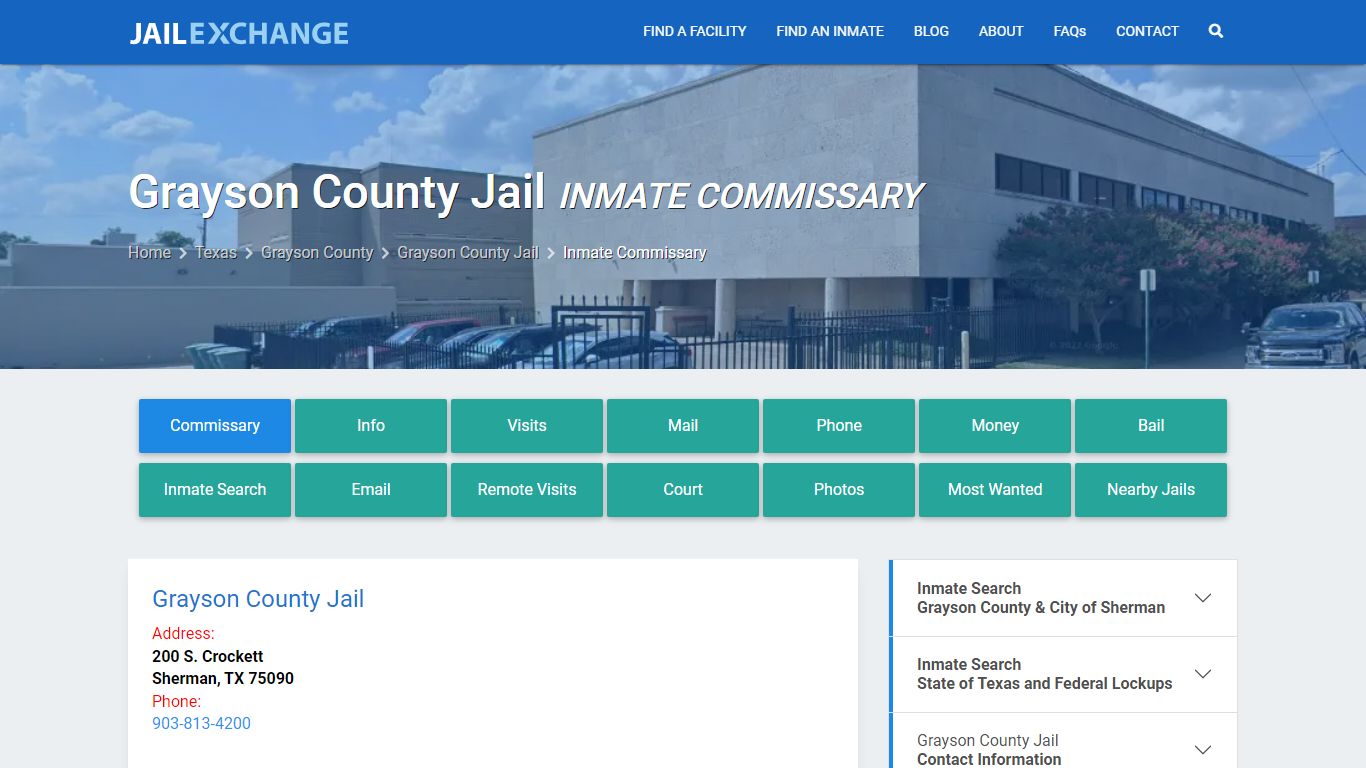 Inmate Commissary, Care Packs - Grayson County Jail, TX